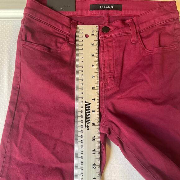 J Brand Women Skinny Jeans 602 Size 28 Deep Plum Red Mid-Rise Stretch Boot Cut - Picture 6 of 12